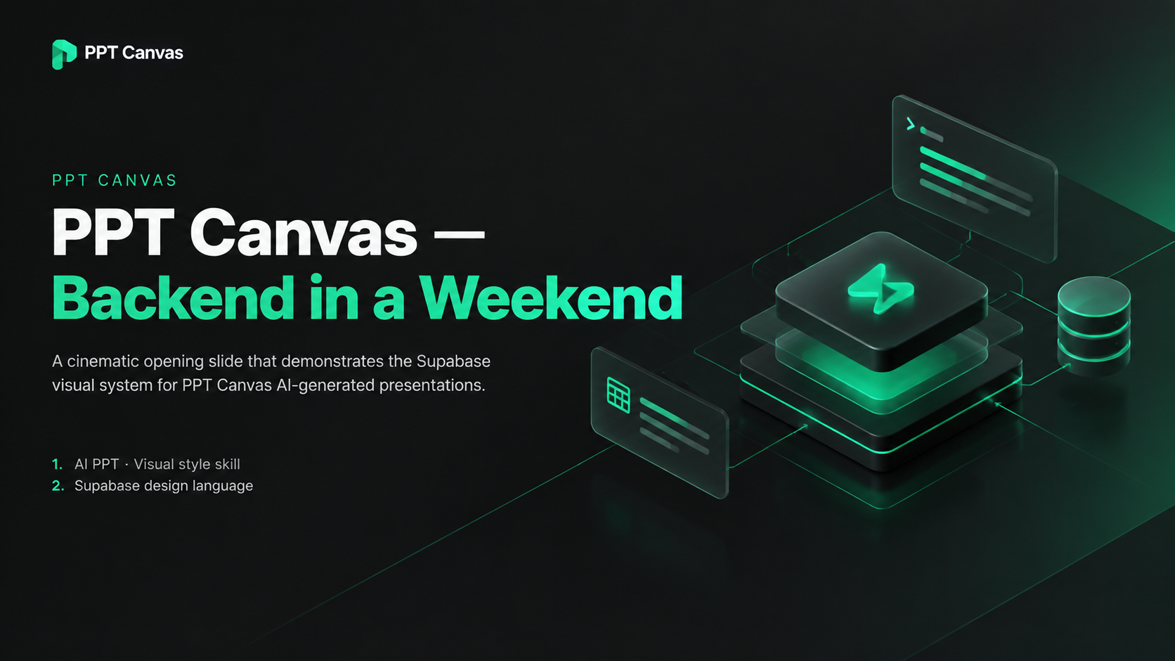 Data green AI presentation cover with fresh accents
